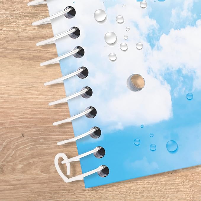 Five Star Spiral Notebook + Study App, 1 Subject, Wide Ruled Paper, 8" x 10-1/2", 80 Sheets, Clouds, 4 Pack (930294F)