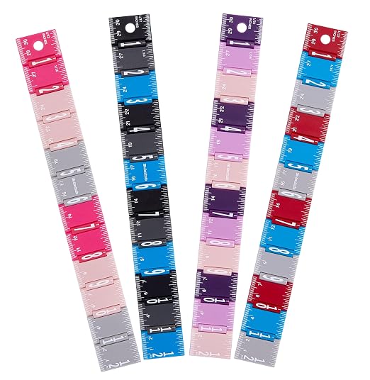 It's Academic Folding Rulers, 12 Inches and 30 Cms, Foldable Plastic in Assorted Color Combos, 12 Pack