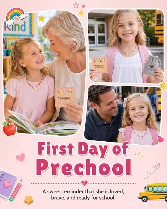 First Day of School Gift for Girls Kindergarten Preschool Necklace