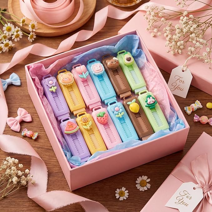 BESARME 12 PCS Retractable Eraser, Cute Erasers Classroom Prizes Fun erasers for School Office Birthday Party Favors Goodie Bag Stuffers End of The Year Gifts for Students