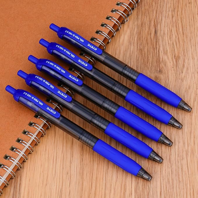 EYEYE G-103 Gel Pens 8 Black 7 Blue, Retractable, 0.5mm Extra Fine Point | Quick Drying, Ballpoint Pen Fine Point Smooth Writing Pens for Office Supplies, Black to School