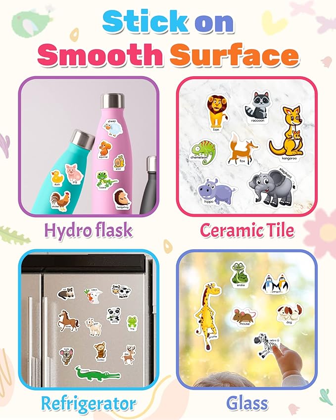 Benresive Reusable Sticker Book for Toddlers, Travel Stickers for Kids, Toddler Crafts Activities Toys, Birthday Gifts for Boys & Girls - Animals Zoo
