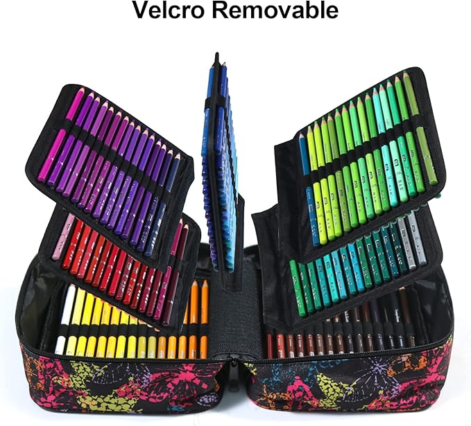 H & B 180-Color Colored Pencils Set with Coloring Book, Eraser, and Sharpener - Perfect for Drawing and Coloring - Soft Oil-Based Cores Ideal for Adults and Beginners