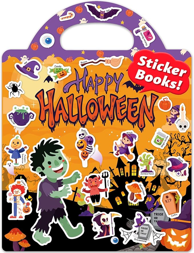 Walenced Reusable Sticker Book for Toddlers, Travel Stickers for Kids, Toddler Craft Activities Toys, Birthday Gifts for Boys & Girls