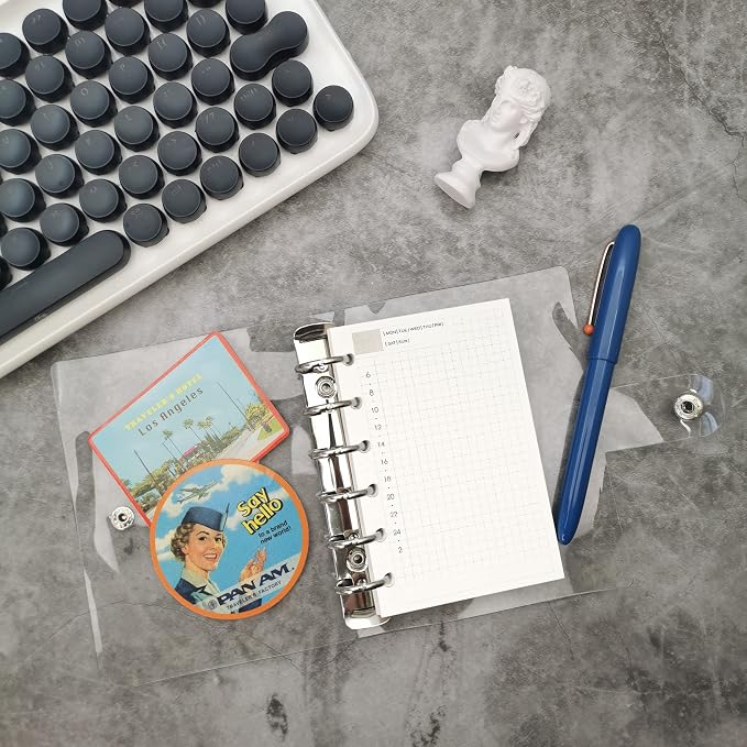 Zelten 45 Sheets 90 Pages Colorful Loose Leaf Punched Paper Refills Paper for 6 Hole Binder Personal Organizer Diary Notebook Refillable Planner (A7, Daily Planner)