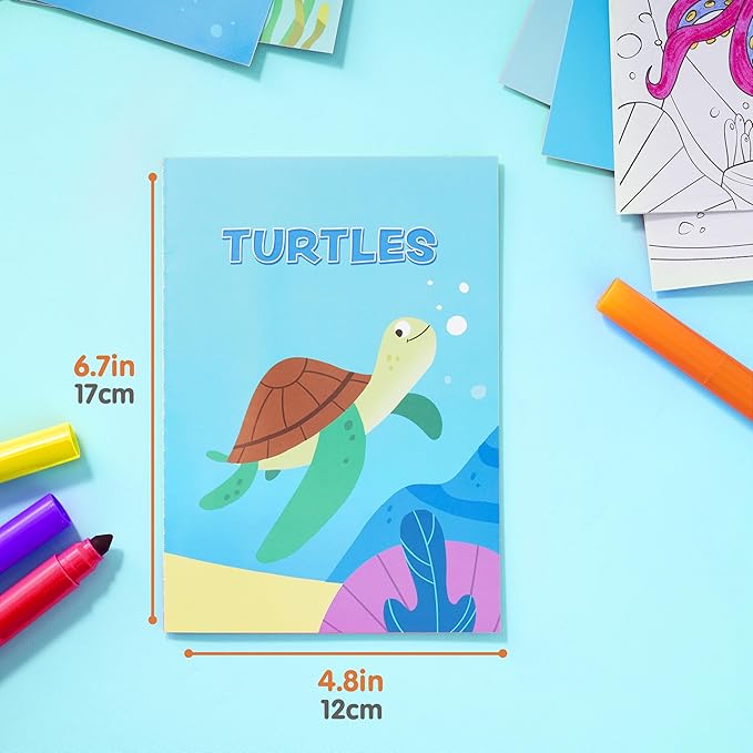 JOYIN 24 Pack Ocean Coloring Books for Kids, Bulk Sea Animal Mini Coloring Activity Books for Mermaid Fish Party Favors Birthday Party Gifts, Classroom Goodie Bags Stuffers Boys Girls
