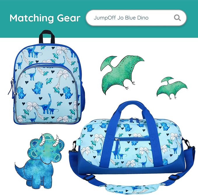 Wildkin JumpOff Jo Insulated Lunch Box – Keeps Food Hot or Cold, BPA-Free with Mesh Pockets & Easy-Clean Lining – Ideal for School, Travel & Daycare - Blue Dino