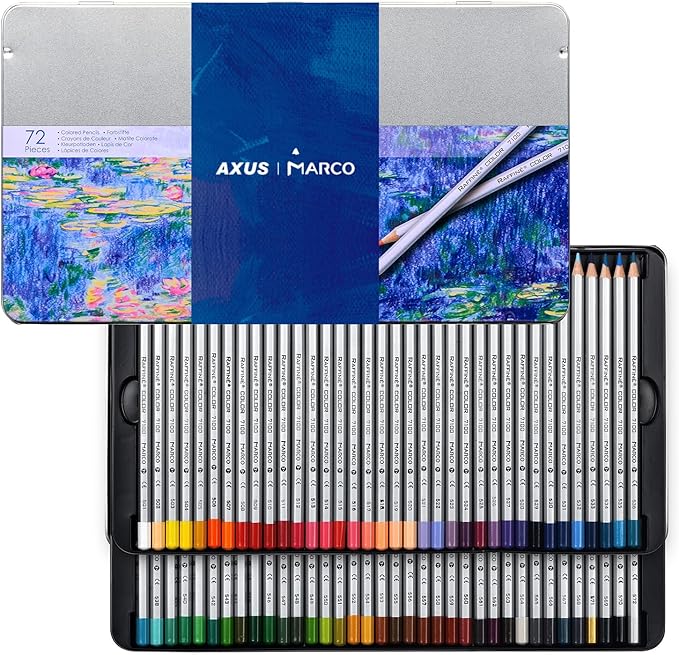Oil Colored Pencils Sets For Adults Colour Pencils in Iron Box Ideal for Sketching, Illustrations, Doodling & Design Great for Art Lovers & Pros. (RAFFINÉ 7100 Series-72 Colors)