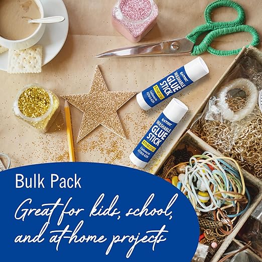 Glue Sticks for Kids, White Glue Sticks Bulk Classroom 12 Count, 0.75 Ounce, Washable All Purpose, for Kids, School and Home