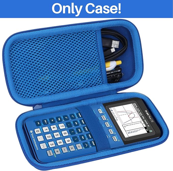 Lebakort Hard Case Compatible with Texas Instruments TI-84 Plus CE/TI-84 Plus/TI-84 Evo/TI-Nspire CX II CAS/TI-Nspire CX II/TI-83 Plus/TI-89 Titanium/TI-85/TI-86 Color Graphing Calculator (Blue Case)