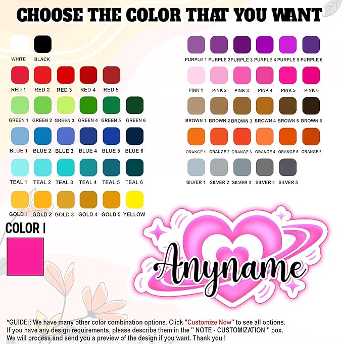 Custom Girly Heart Name Sticker Personalized Text Feminine Feminist Aesthetic Decal Waterproof Vinyl Decal for Water Bottles Tumblers Laptops Hard Hat Cars Kindle for Women Men Teachers