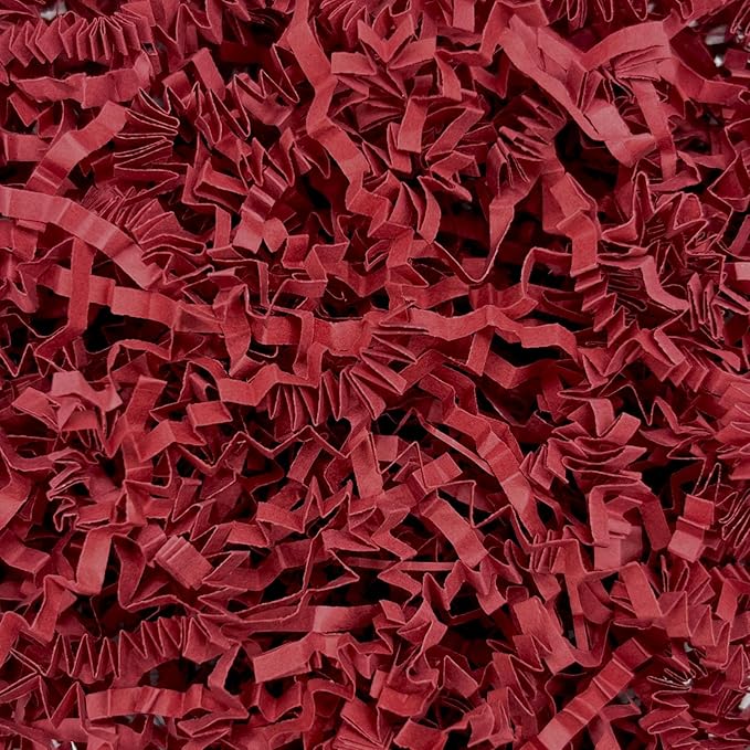 Tisspoms 1LB Red Crinkle Cut Paper Shred Filler, Paper Shreds for Basket Fillers, Birthday, Gift Wrapping, Anniversary, Wedding, Halloween, Valentine's Day, Christmas Gift Decor Party Filler