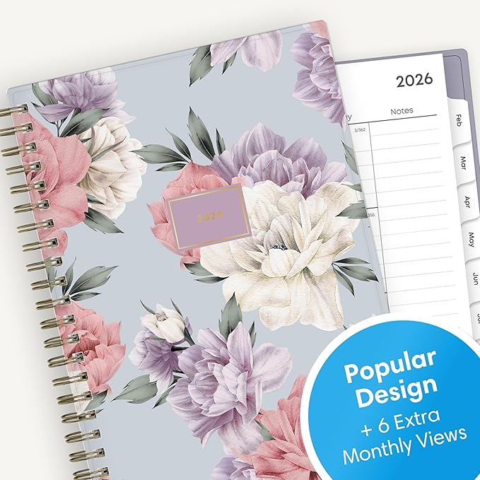Blue Sky 2026 Weekly and Monthly Planner Calendar, January 2026 - December 2026, 5" x 8", Flexible Cover, Laminated Tabs, Durable Twin Wire Binding, Tula