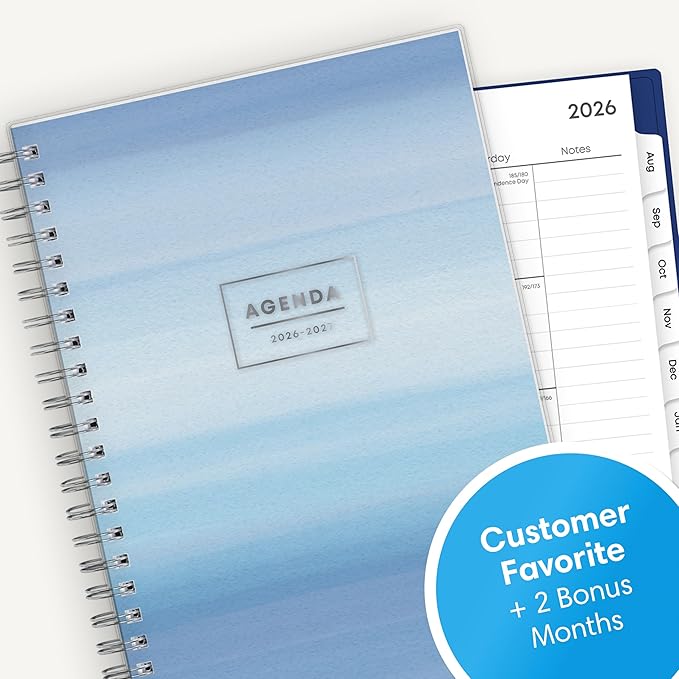 Blue Sky 2026-2027 Weekly and Monthly Academic Year Planner Calendar, July 2026 - June 2027, 5" x 8", Flexible Cover, Wirebound, Laminated Tabs, Chanson