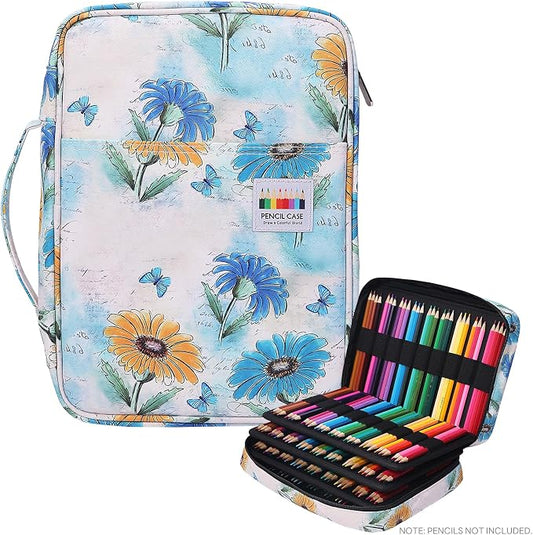 JAKAGO 220 Slots Colored Pencil Case Large Capacity Pen Holder | Zipper Organizer Bag for Marker Highlighter Storage Case for Artist Painter Office Sketch Travel Supplies