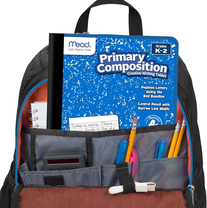 Mead Primary Composition Book, Primary Ruled Journal, Grades K-2, 7-1/2" x 9-3/4", 100 Sheets per Comp Book, Colors Will Vary, 12 Pack (610054-ECM)