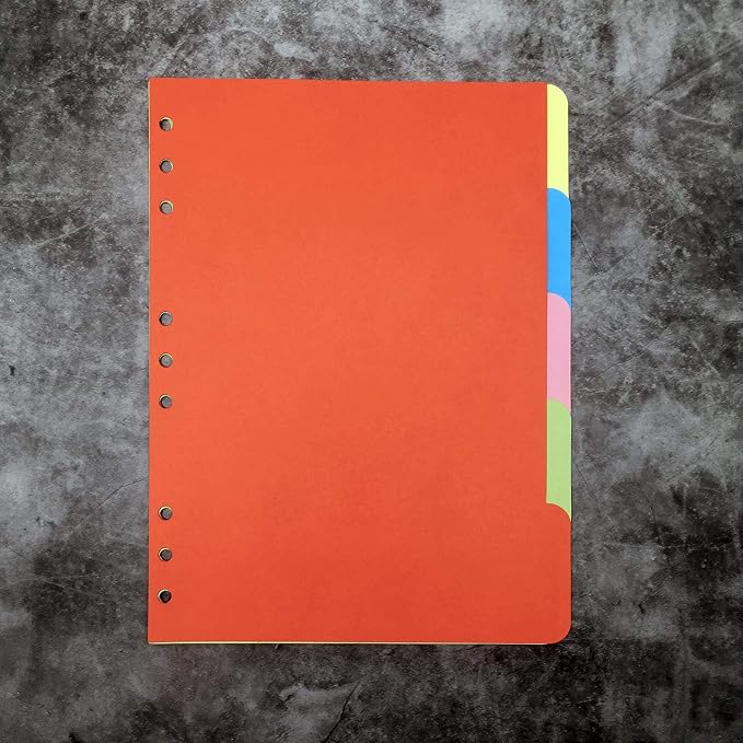 Zelten Refills/Loose Leaves for B5 Cover Ring Binder/Personal Organizer/Planner(B5 9 Holes, Paper Divider)