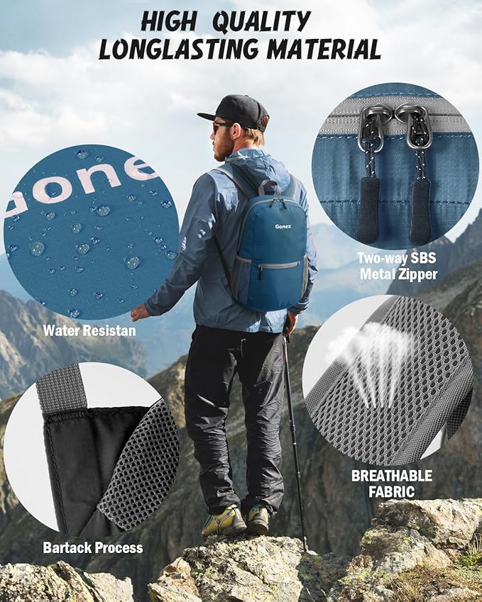 Gonex Ultra Lightweight Packable Backpack Daypack Handy Foldable Camping Outdoor Travel Cycling Backpacking