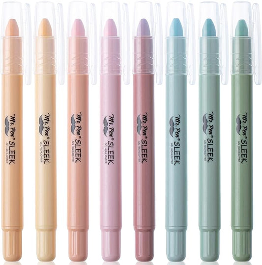 Mr. Pen- No Bleed Gel Highlighters, Pastel Colors, 8 Pack, Bible Highlighters and Pens No Bleed, Bible Markers for Study, Journaling, School Supplies and Accessories