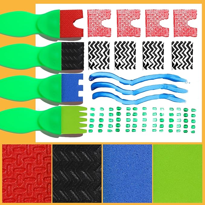 YGDZ Kids Paint Brushes, 12 Pack Washable Painting Brushes for Toddlers Kids Early Learning Toys Foam Roller Sponge Arts Crafts Gift