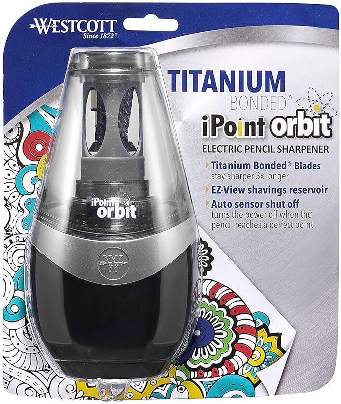 Westcott 16059 iPoint Orbit Electric Pencil Sharpener for Home and Office