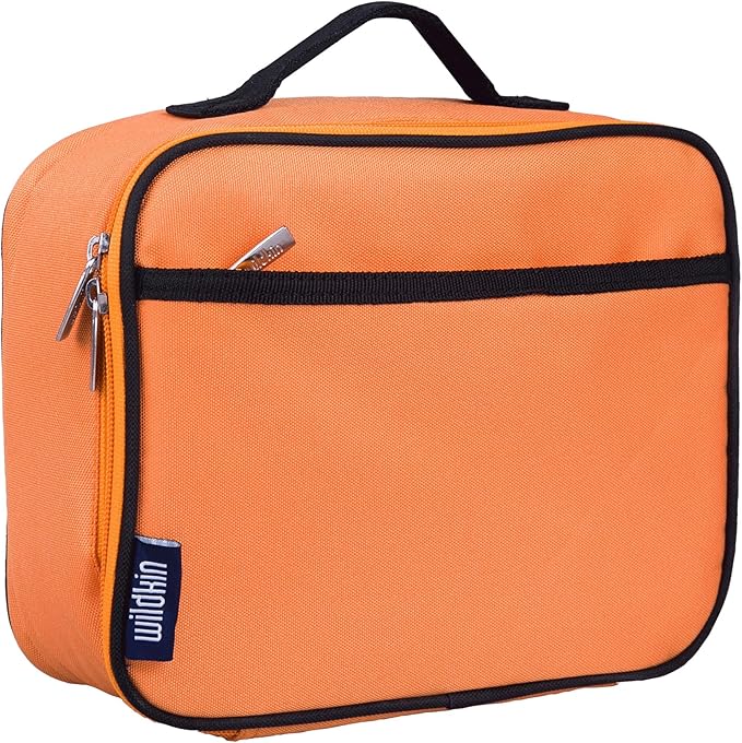 Wildkin Kids Insulated Lunch Box, Keeps Food Hot or Cold, BPA-Free with Mesh Pockets & Easy-Clean Lining – Ideal for School, Travel & Daycare – Bengal Orange