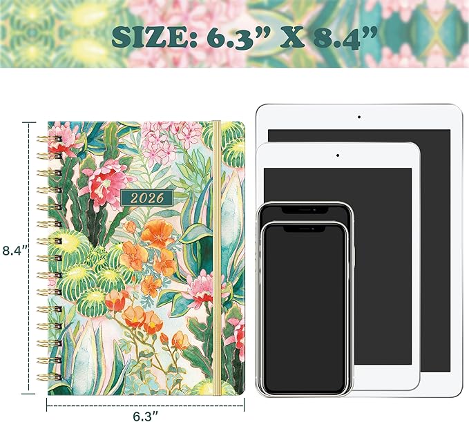 2026 Planner - Weekly & Monthly Planner 2026 from Jan. 2026 - Dec. 2026 with To-Do List, 6.3'' x 8.4'', Strong Twin-Wire Binding, Inner Pocket, Elastic Closure