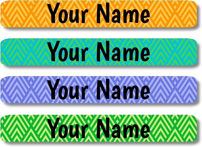 Lovable Labels Personalized Labels for Kids (120 Labels) - Waterproof Dishwasher Safe Peel and Stick Labels are Great for School Supplies Daycare Camp Bottles (Designer Series Tribal)