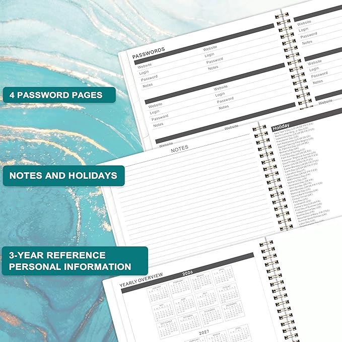 2026-2028 Monthly Planner/Calendar - July 2026 - June 2028, 9" x 11", 2026-2028 Calendar Spiral Bound, 2 Year Monthly Planner with Tabs