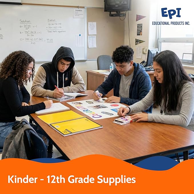 EPI Essentials Back to School Supplies for Kids – 50 Items in Kit – Kindergarten to 12th Grade School Supply Packs – Wide-Ruled Bundle with Composition Notebooks – Suitable for Homeschooling
