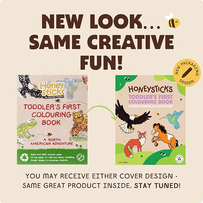 Honeysticks My First Coloring Book for Toddlers 1-3, Large Cute and Simple Images, 40 Pages, Fun and Educational Preschool Coloring Book for Kids Ages 2-4