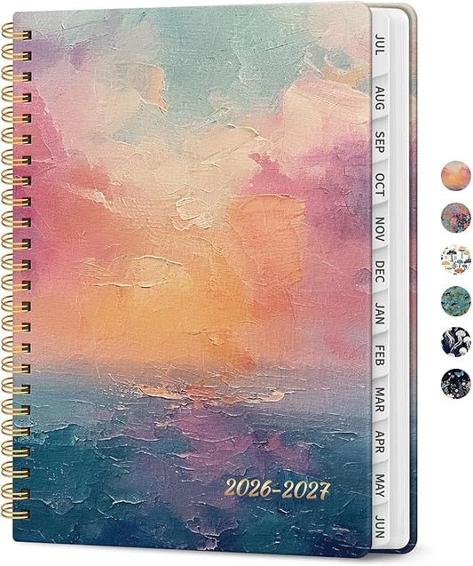 Planner 2026-2027, Academic Year Weekly and Monthly Calender Planner, from Jul 2026 - Jun 2027, Spiral Bound School Planning Book, Perfect for Teacher, Student, Women & Men, A4 (8.5" x 11"), Sunset