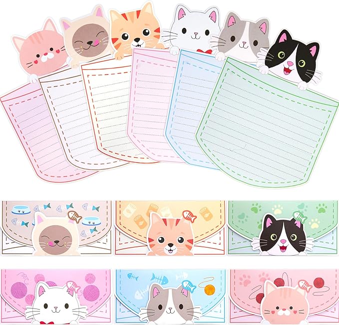 Ceiba Tree 24 Pcs Letter Writing Stationery Paper Set Greeting Cards with Envelopes for Kids Classroom Birthday Party