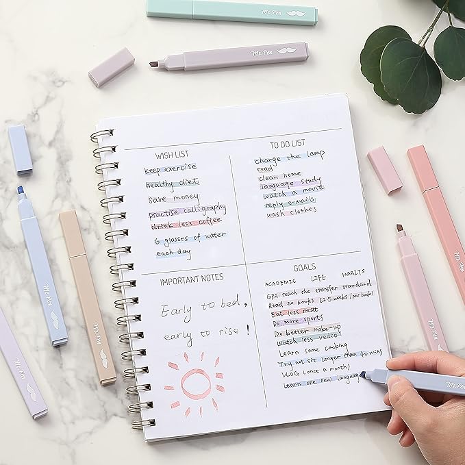 Mr. Pen- Aesthetic Highlighters No Bleed, 16 Pack, Morandi Colors, Chisel Tip, Cute Highlighters Assorted Colors for Journaling, Highlighting, Underlining, Fast Dry, Back to School Supplies