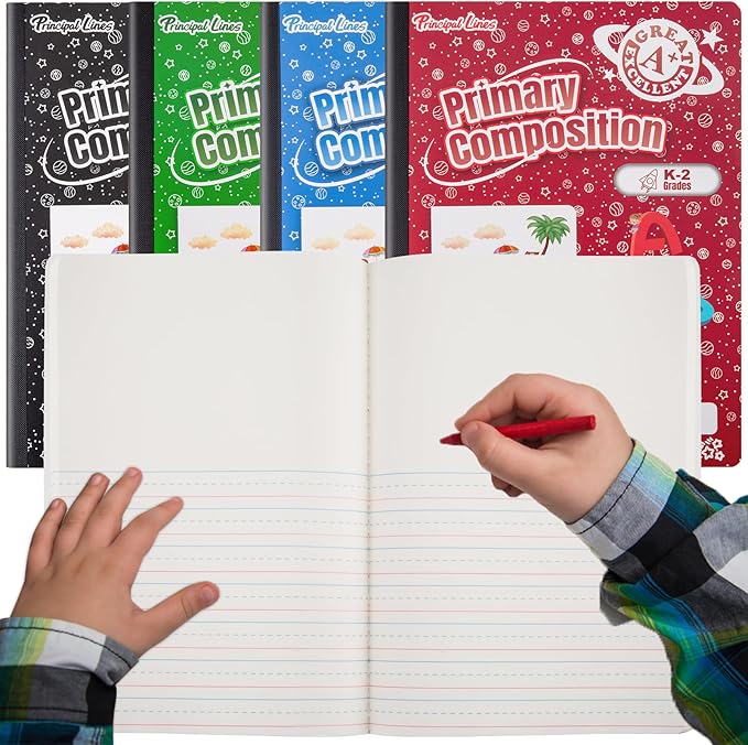 48 Pack Primary Composition Notebook K-2, Primary Ruled Journal, Draw and Write Journal for Kids, Notebook School Supplies for Students, Hard Cover, 200 Pages(100 Sheets)