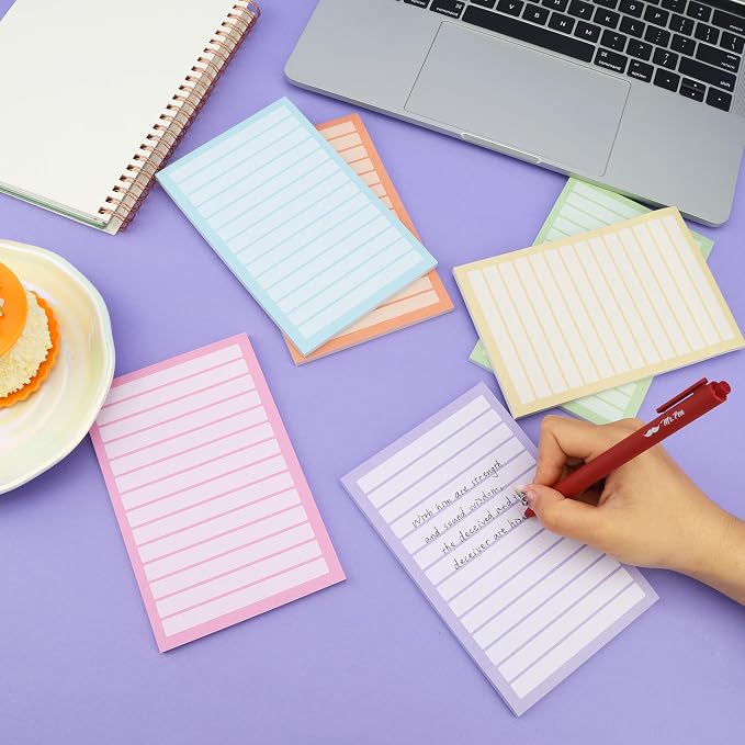 Mr. Pen- Lined Sticky Notes, 4" x 6", 6 Pads, 270 Sheets