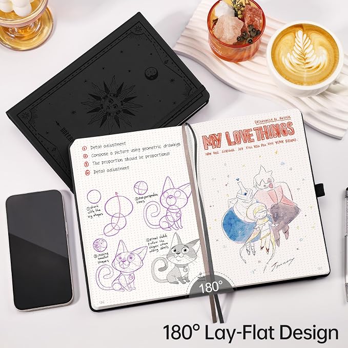 EMSHOI Dotted Journal Notebook, 192 Pages, A5 Size (5.7'' x 8.3'')