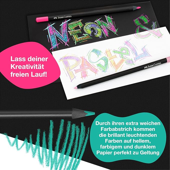 Faber-Castell Black Edition Skin Tone Colored Pencils: 12 Count, Black Wood and Super Soft Core Lead, Skin Tone Colored Pencil Set, Coloring Pencils for Kids, and Beginners, Art Supplies for Teens