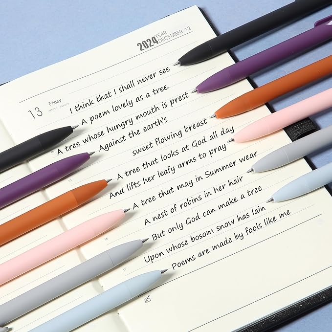 Mr. Pen- Retractable Gel Pens, 12 Pack, Black Ink, Earthly Neutrals Barrel, Fine Point 0.5mm, Fast Dry, Smooth Writing, Cute Pens for Drawing, Writing Planner and School Supplies