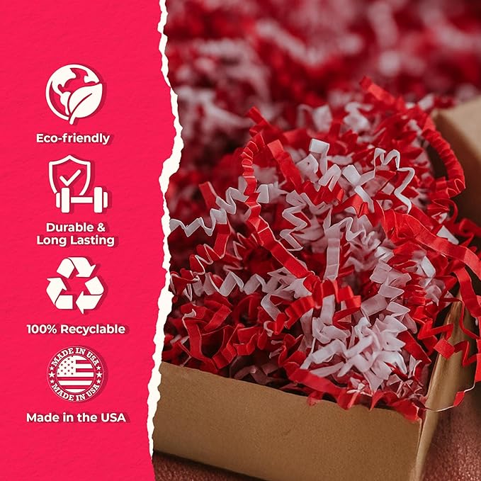 MagicWater Scented Crinkle Cut Paper - 2 oz - Peppermint - Perfect for Shredded Paper Filler, Basket Filler, Gift Boxes, Bridesmaid Gifts, Christmas Stuffers & More – For All Occasions
