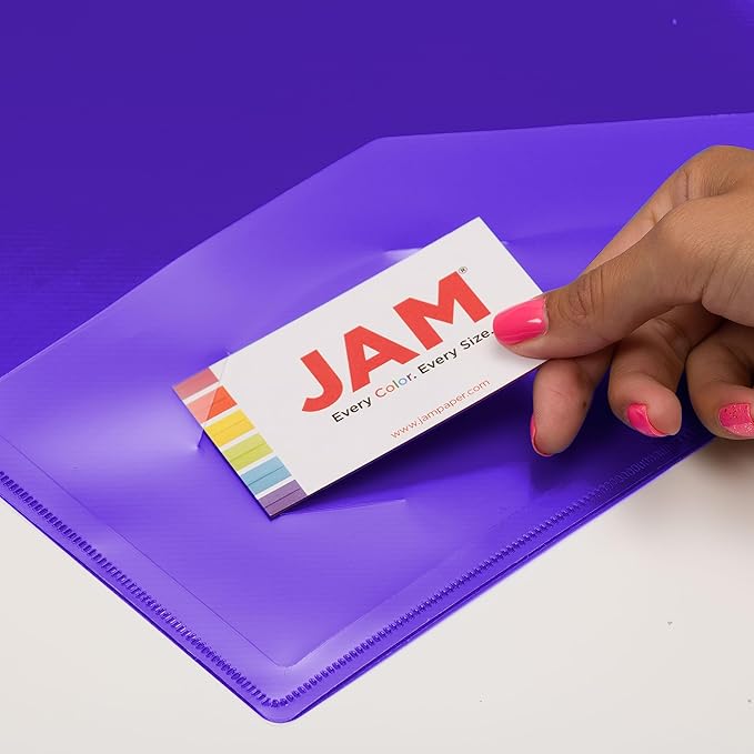 JAM PAPER Plastic 1 inch Binder - Purple 3 Ring Binder - Sold Individually