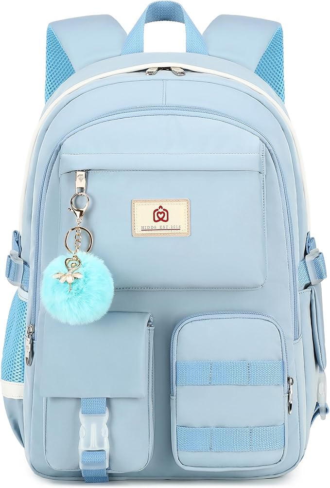 Hidds Laptop Backpacks 15.6 Inch College Backpack Elementary Middle High School Bag Large Cute Bookbags Anti Theft Travel Back Pack Casual Daypack Kids Book Bag for Teens Girls Women Students-Blue