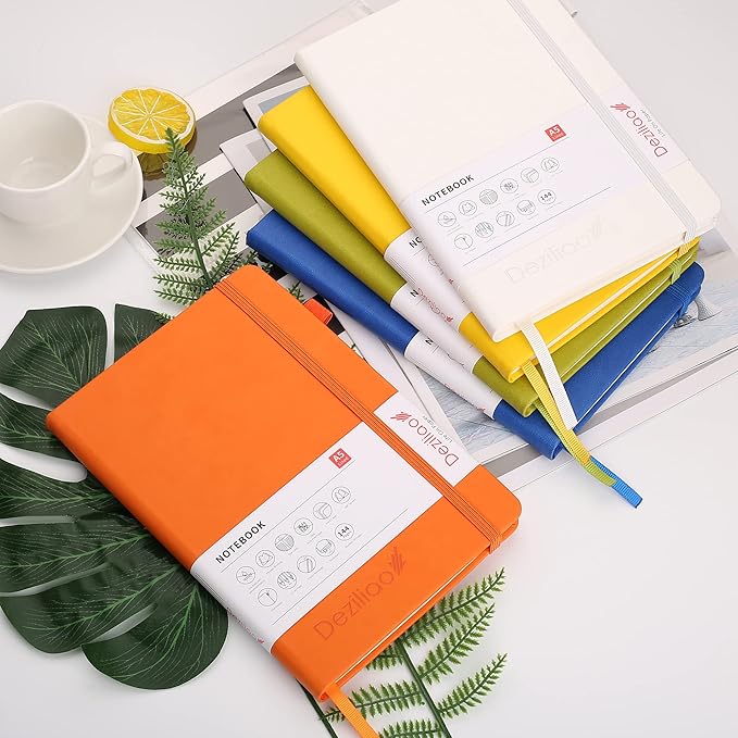 Lined Journal Notebooks with Pen Loop, Hardcover Notebook Journal for Work, 100Gsm Premium Thick Paper with Inner Pocket, Medium 5.7''''x8.4'''', ?Orange, Ruled, 1 Pack