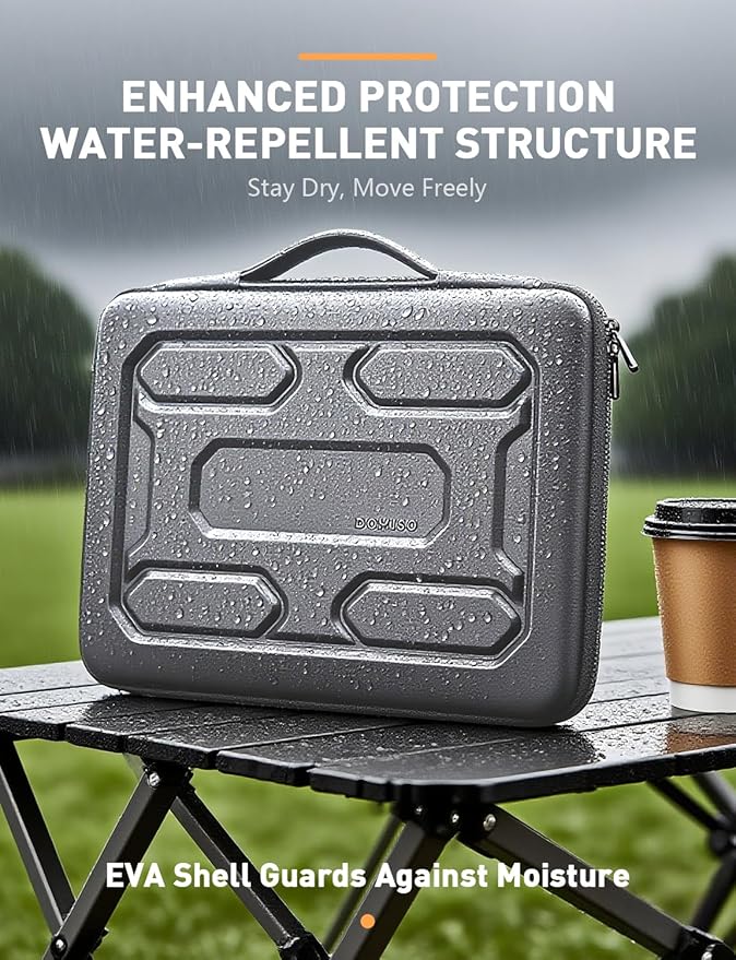 DOMISO 13.3 inch Laptop Sleeve with Handle Shockproof Computer Bag Waterproof EVA Protective Carrying Case for 13-13.3 inch Notebooks/13 MacBook Air/MacBook Pro Retina/Dell XPS 13/HP, Dark Grey