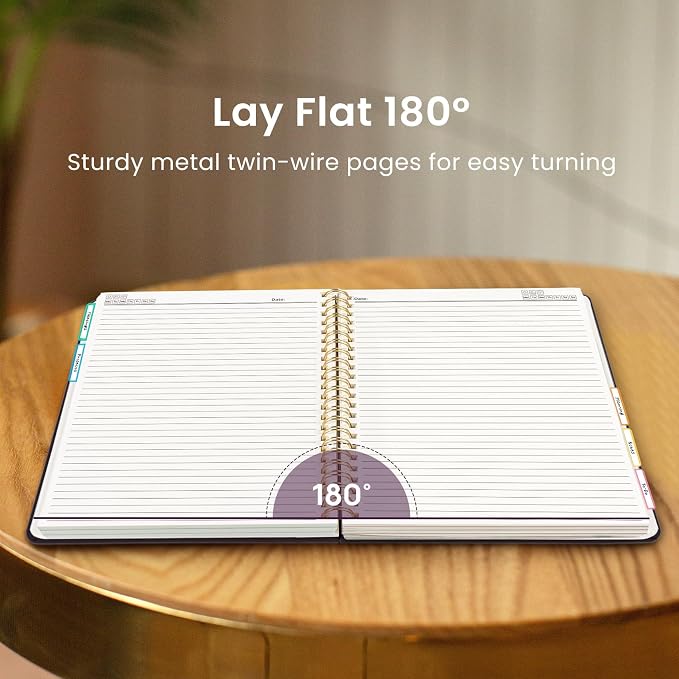 Taja Large Spiral Notebooks for Work 5 Subject with Removable Dividers