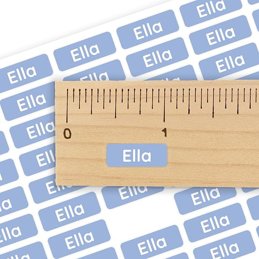 Mini Name Labels (175) - Custom Personalized Name Labels for Labeling Tiny Items, Washer and Dryer-Safe Waterproof Labels for Daycare, Preschool, and School - Periwinkle