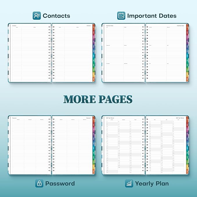 Planner 2026-2027 Monthly and Weekly Academic Planner July 2026 - June 2027, Hardcover Calendar 2026-2027 Agenda Daily Planner for Student Teacher School Office Supplies, 7.4" x 10.2", Blue Stripe