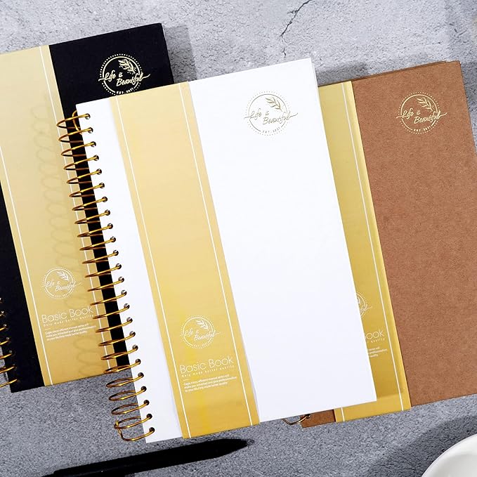 Yoment Small Spiral Notebook,300 Pages Hardcover Spiral Notebooks,5.5”x 7.5”College Ruled Notebook,A5 Spiral Bound Journal,Hard Cover Notebooks for Work Writing School,A5 White