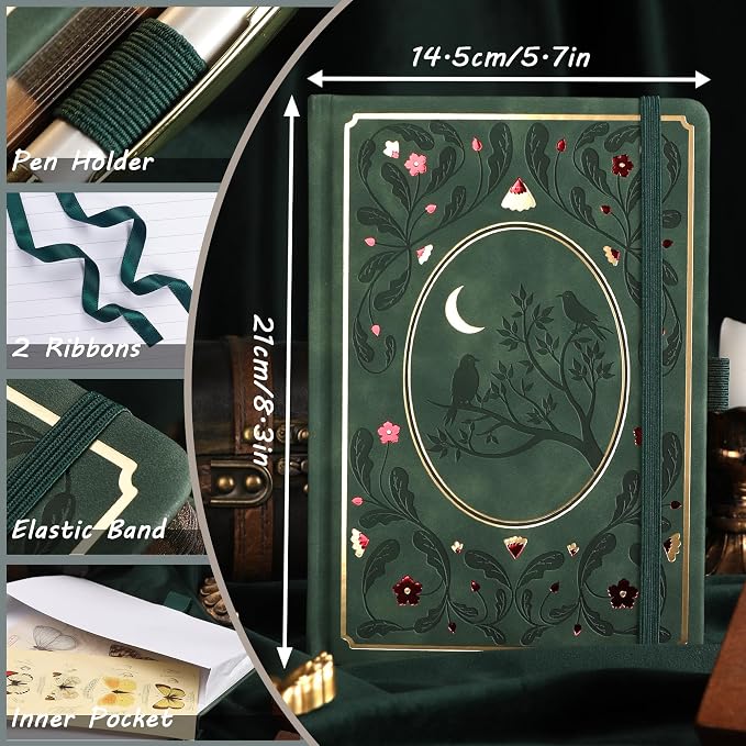 TIEFOSSI Line Journal Notebook, A5 Hardcover Rule Journal for Women Men