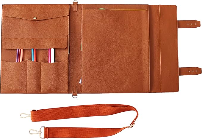 Drawing Book Cover Sketchbook Cover with Pencils and Leather Artist Bag Artist Gifts Leather Art Book Cover for Sketchbook, Journal Notebook (9" x 12")